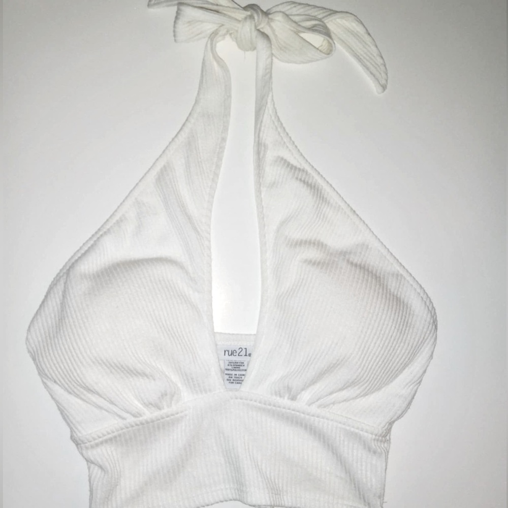 Rue 21 white halter crop top